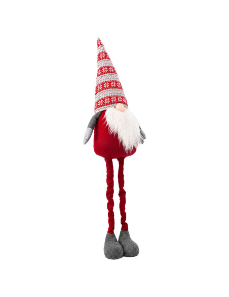 Gnomo di Natale con gambe allungabili Rosso 130 cm Poliestere