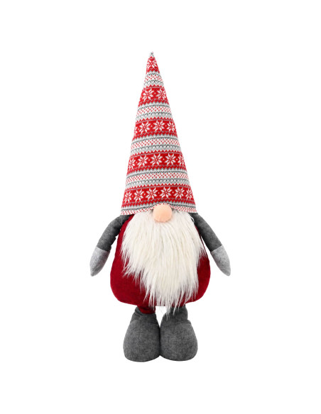 Gnomo di Natale con gambe allungabili Rosso 130 cm Poliestere