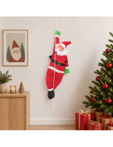 Babbo Natale appeso su corda Rosso 30 x 15 x 130 cm Poliestere