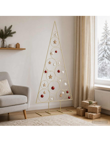 Albero di Natale in Metallo con Supporto Circolare KUOPIO