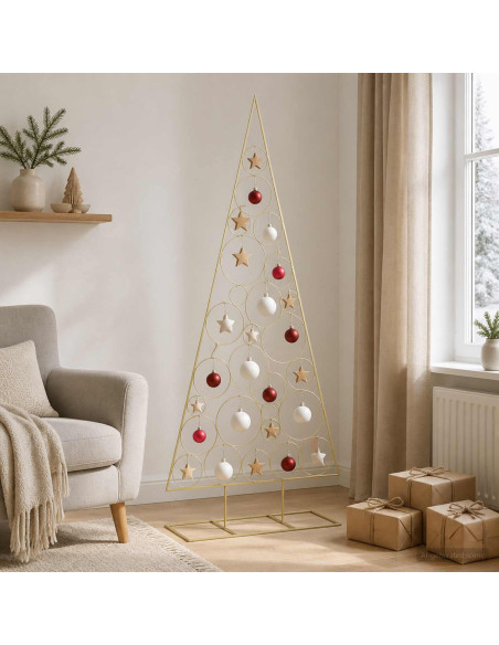Albero di Natale in Metallo con Supporto Circolare KUOPIO