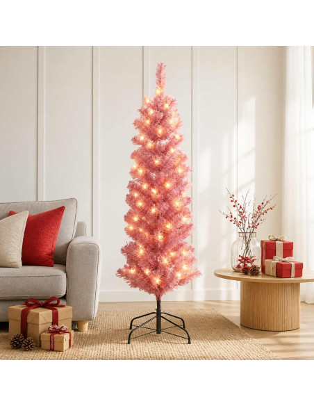 Albero di Natale Artificiale Sottile 120 cm 150 LED