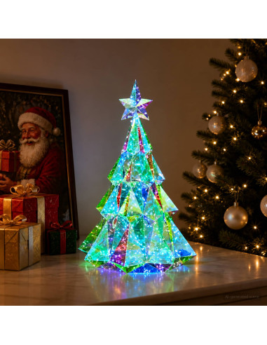 Albero di Natale LED iridescente prismatico Multicolore
