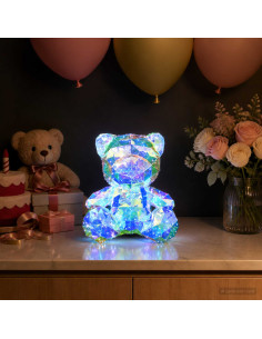 Orso a LED prismatico iridescente Multicolore 32 x 28 x 38 cm