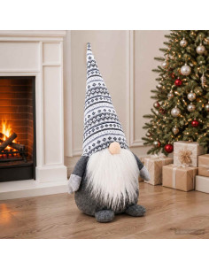 Gnomo di Natale Grigio 80 cm Poliestere