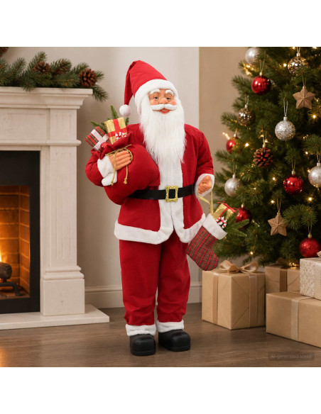 Statuetta di Babbo Natale Rosso 110 cm Poliestere