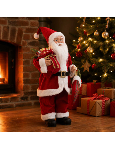 Statuetta di Babbo Natale Rosso 62 cm Poliestere