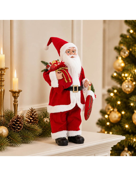 Statuetta di Babbo Natale Rosso 46 cm Poliestere