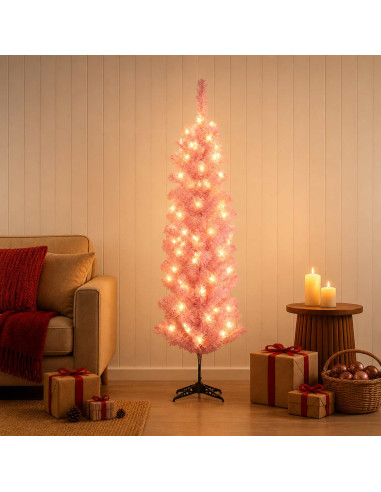 Albero di Natale Artificiale Sottile 120 cm 150 LED