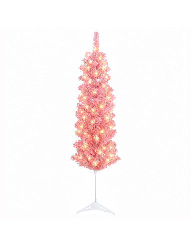 Albero di Natale Artificiale Sottile 120 cm 150 LED