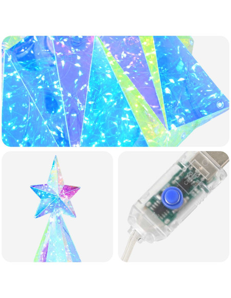 Albero di Natale LED iridescente prismatico Multicolore