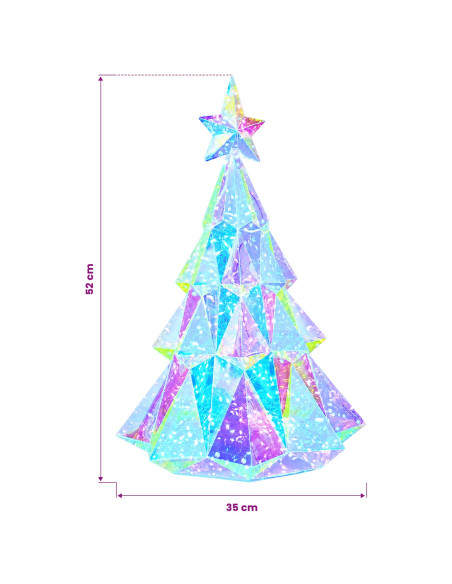 Albero di Natale LED iridescente prismatico Multicolore