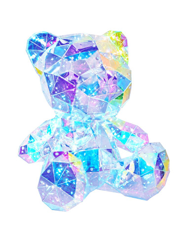 Orso a LED prismatico iridescente Multicolore 32 x 28 x 38 cm