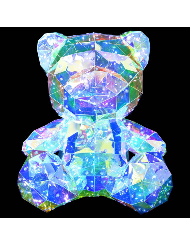 Orso a LED prismatico iridescente Multicolore 32 x 28 x 38 cm
