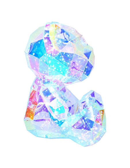 Orso a LED prismatico iridescente Multicolore 32 x 28 x 38 cm