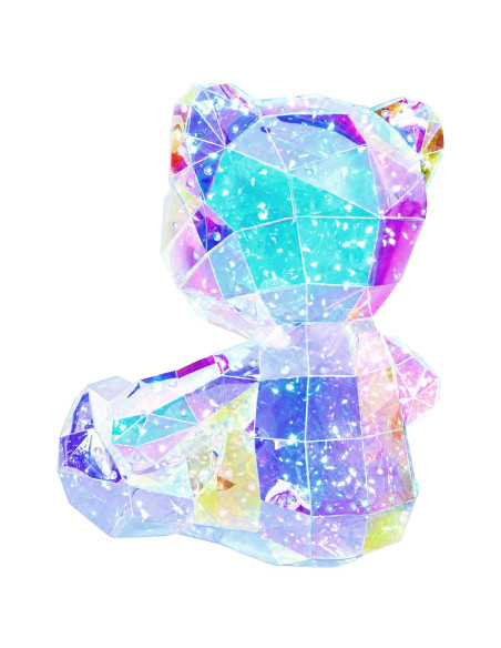 Orso a LED prismatico iridescente Multicolore 32 x 28 x 38 cm