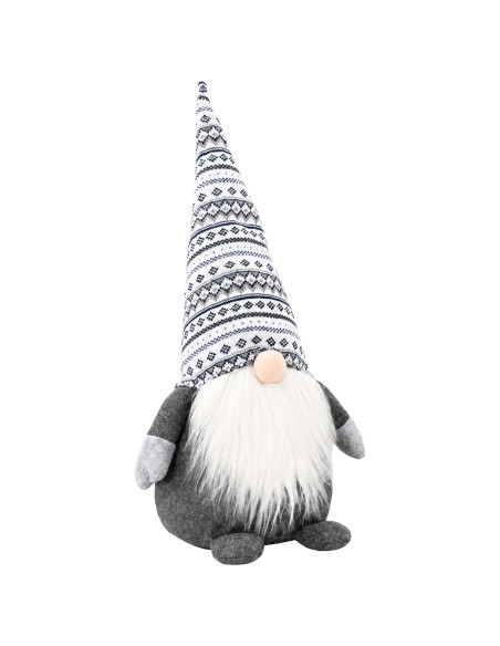 Gnomo di Natale Grigio 80 cm Poliestere