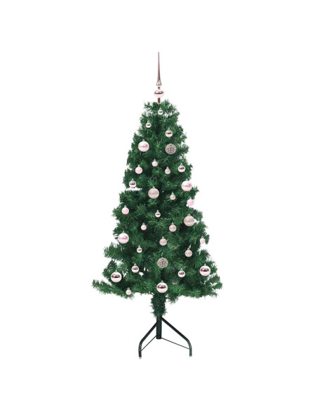 Albero di Natale Artificiale Angolare con 150 LED Verde 150 cm