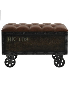 panchina da stoccaggio con ruote 80,5 cm in legno massello di abete