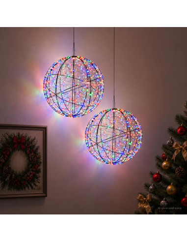 Luce a punta di Natale 2 pz 1900 LED Multicolore Ø 60 x 63 cm