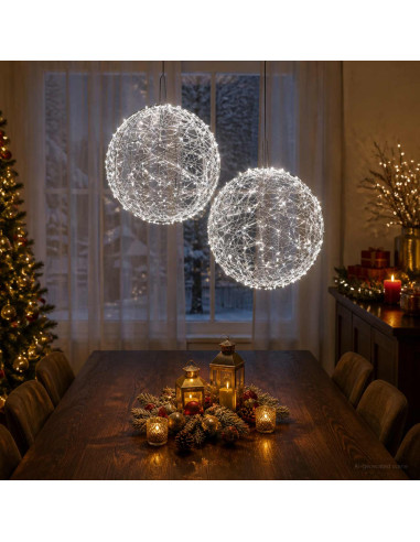 Luce a punta di Natale 2 pz 1900 LED Bianco freddo Ø 60 x 63 cm
