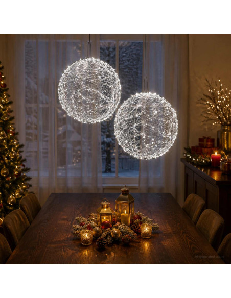 Luce a punta di Natale 2 pz 1900 LED Bianco freddo Ø 60 x 63 cm