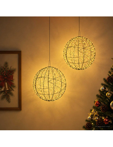 Luce a punta di Natale 2 pz 1900 LED Bianco caldo Ø 60 x 63 cm