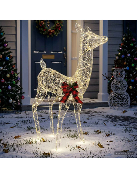 Renna di Natale 3D LOVIISA 200 LED Bianco caldo