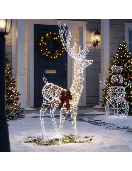 Renna di Natale 3D LOVIISA 560 LED Bianco freddo