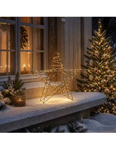 Stella di Natale 3D 120 LED Bianco caldo 55 x 53,5 x 10 cm