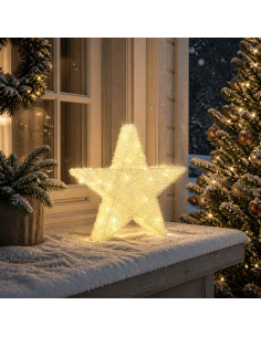 Stella di Natale 3D 50 LED Bianco caldo 55 x 53,5 x 10 cm