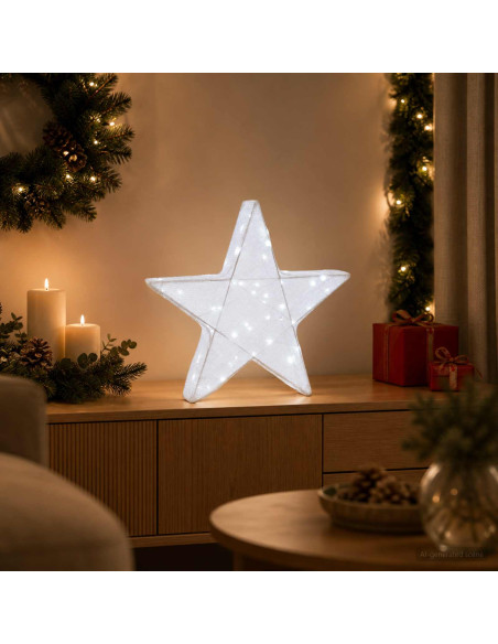 Stella di Natale 3D 50 LED Bianco freddo 55 x 53,5 x 10 cm