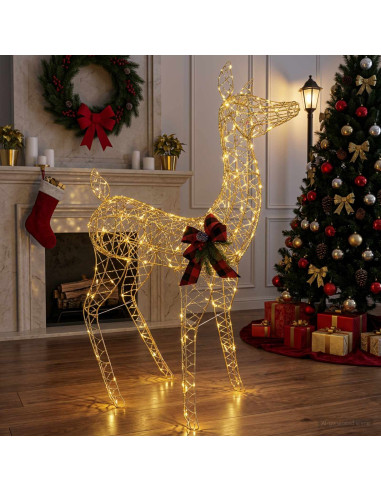 Renna di Natale 3D LOVIISA 200 LED Bianco caldo