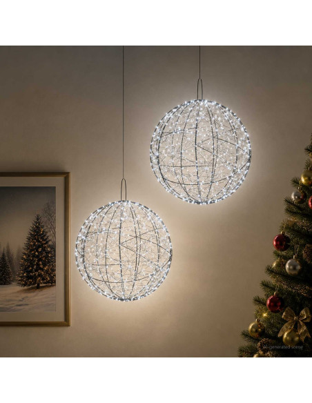 Luce a punta di Natale 2 pz 1900 LED Bianco freddo Ø 60 x 63 cm
