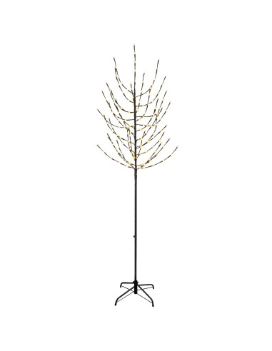 Albero di Natale LED Nero 47 x 210 cm Acciaio 180 LED