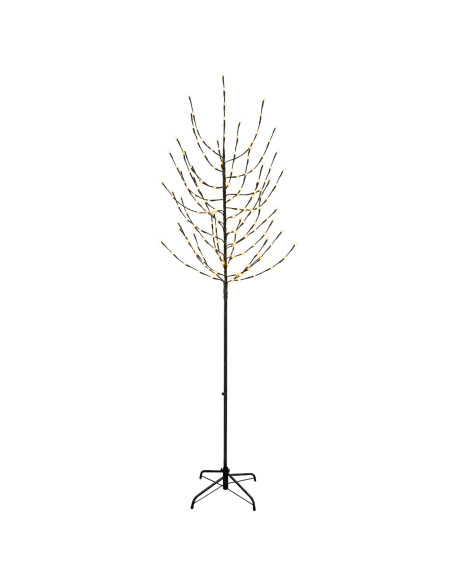 Albero di Natale LED Nero 47 x 210 cm Acciaio 180 LED