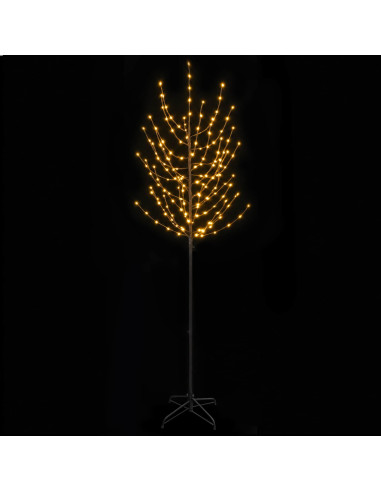 Albero di Natale LED Nero 47 x 210 cm Acciaio 180 LED
