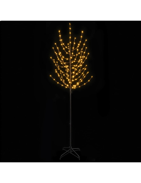 Albero di Natale LED Nero 47 x 210 cm Acciaio 180 LED