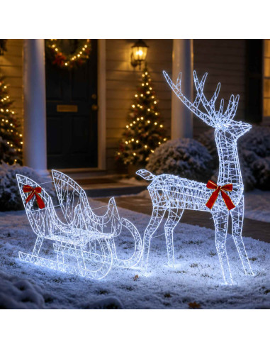 Slitta trainata da renna LOVIISA 450 LED Bianco freddo
