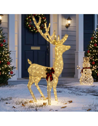 Renna di Natale 3D LOVIISA 250 LED Bianco caldo