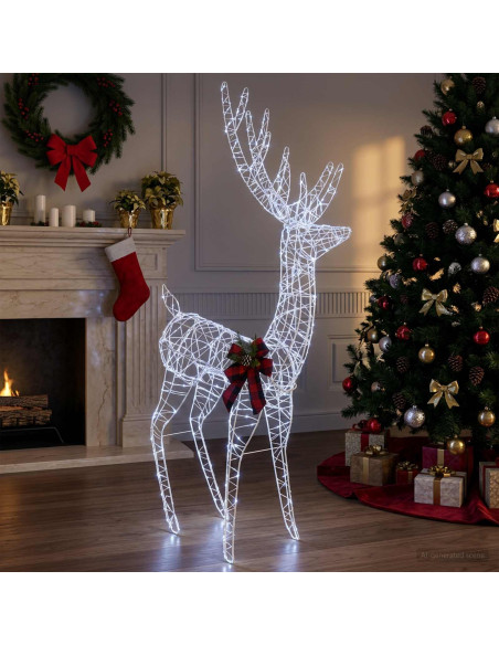 Renna di Natale 3D LOVIISA 560 LED Bianco freddo