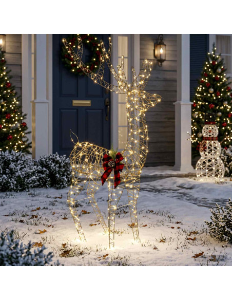Renna di Natale 3D LOVIISA 560 LED Bianco caldo