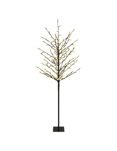Albero di Natale con palline LED Nero 18 x 18 x 150 cm Acciaio 2