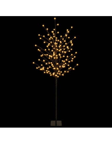Albero di Natale con palline LED Nero 18 x 18 x 150 cm Acciaio