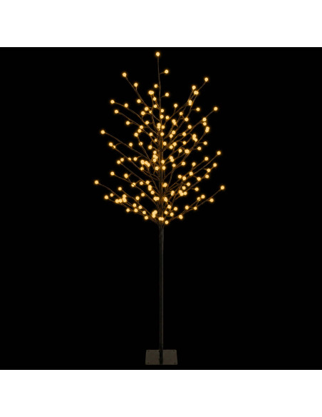 Albero di Natale con palline LED Nero 18 x 18 x 150 cm Acciaio