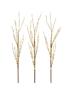Rami di rame natalizi con LED 3 pz Marrone 62 cm Acciaio 2