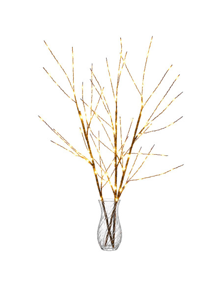 Rami di rame natalizi con LED 3 pz Marrone 62 cm Acciaio