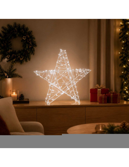 Stella di Natale 3D 120 LED Bianco freddo 55 x 53,5 x 10 cm