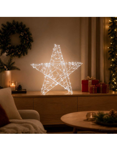 Stella di Natale 3D 120 LED Bianco freddo 55 x 53,5 x 10 cm