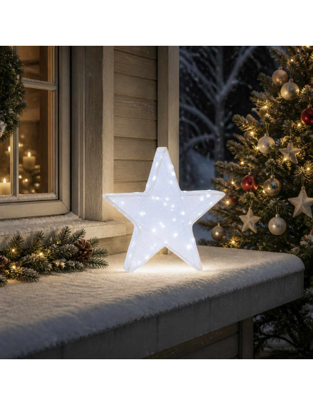 Stella di Natale 3D 50 LED Bianco freddo 55 x 53,5 x 10 cm